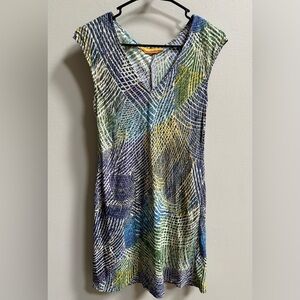 Jams‎ World Honolulu Hawaii Hibiki Sleeveless V-Neck Shift Dress Women’s XS